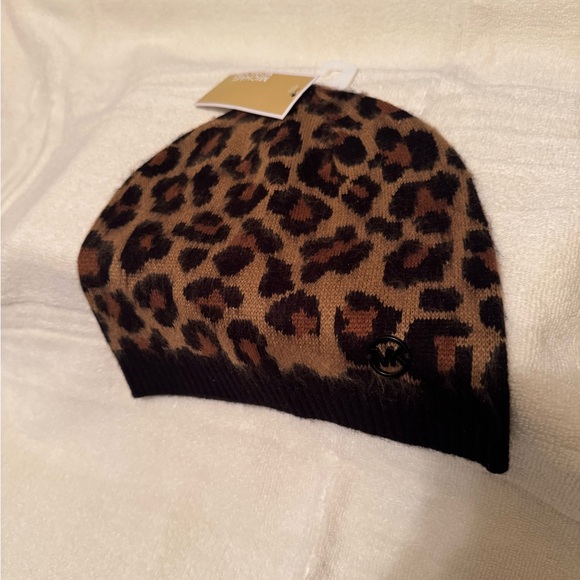 Michael Kors Brushed Leopard Beanie